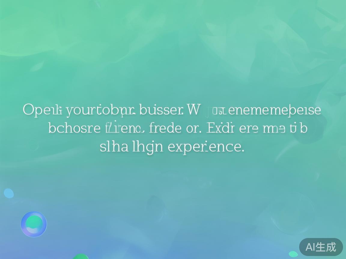 打开浏览器：推荐使用支持成熟的浏览器如Chrome